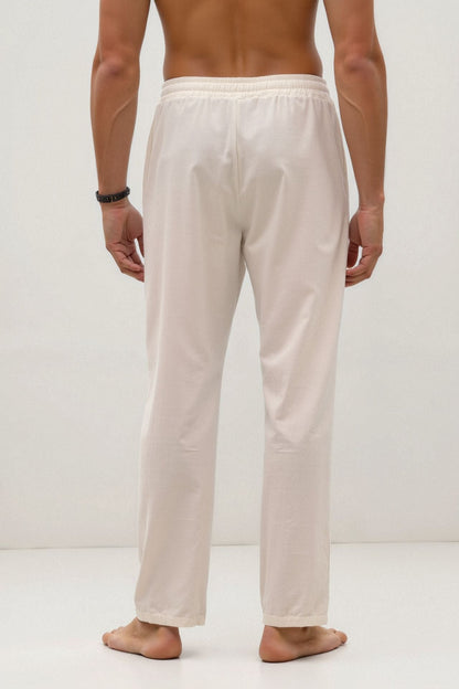Cotton & Linen Blend Drawstring Pants