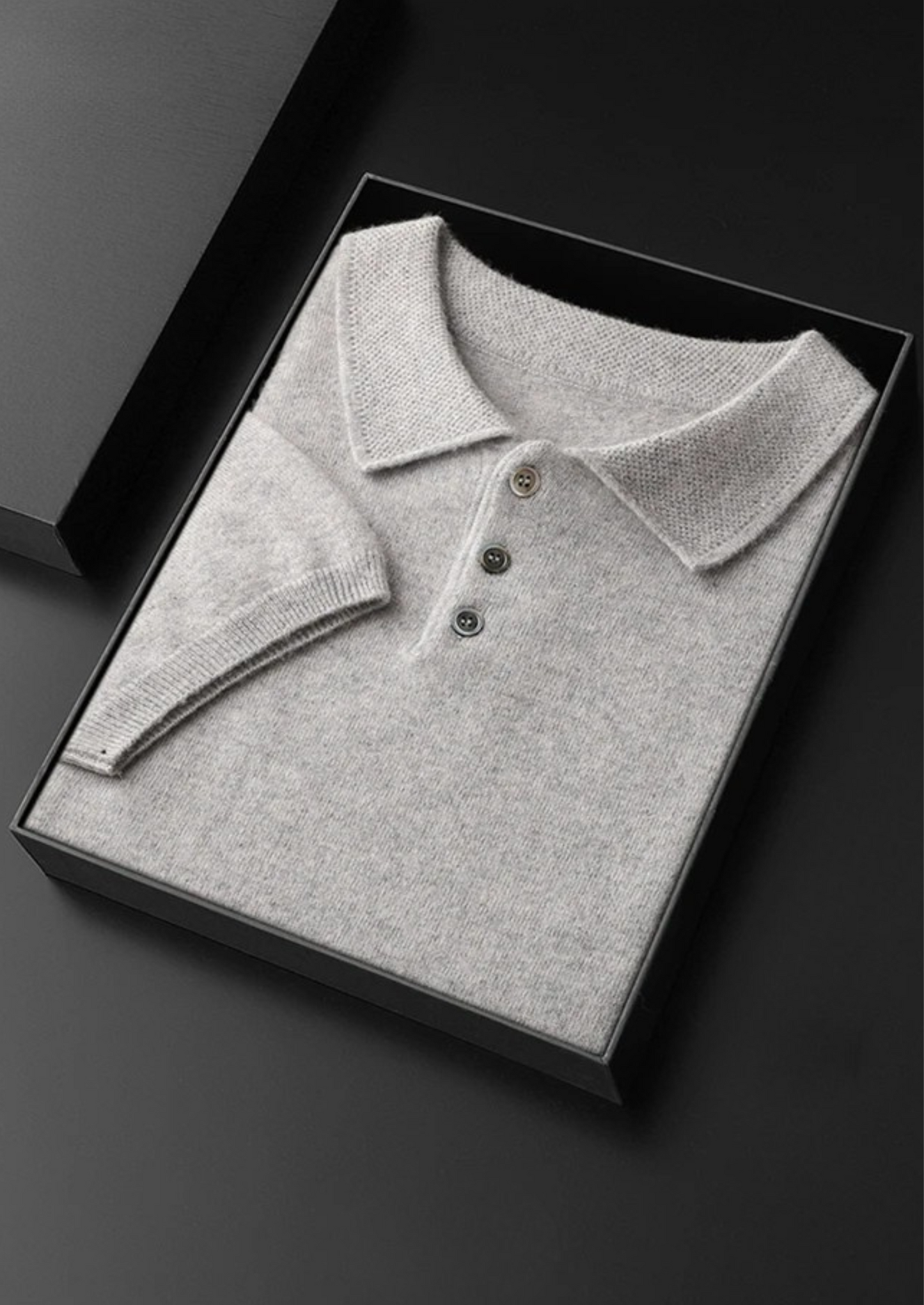 100% CASHMERE CLASSIC POLO SHIRT