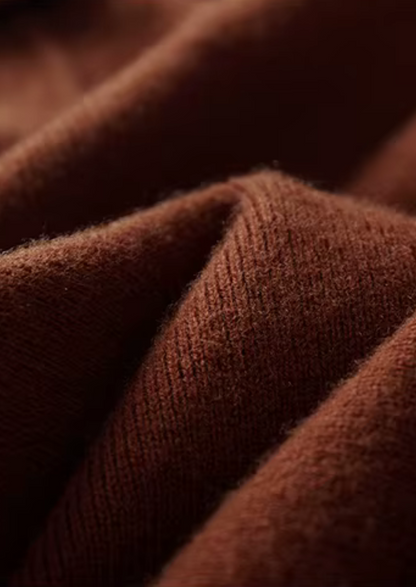 WOOL RIBBED BUTTONLESS POLO